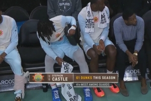 开云体育下载-这年轻人卡斯尔本赛季完成61次扣篮 排名联盟后卫第4位